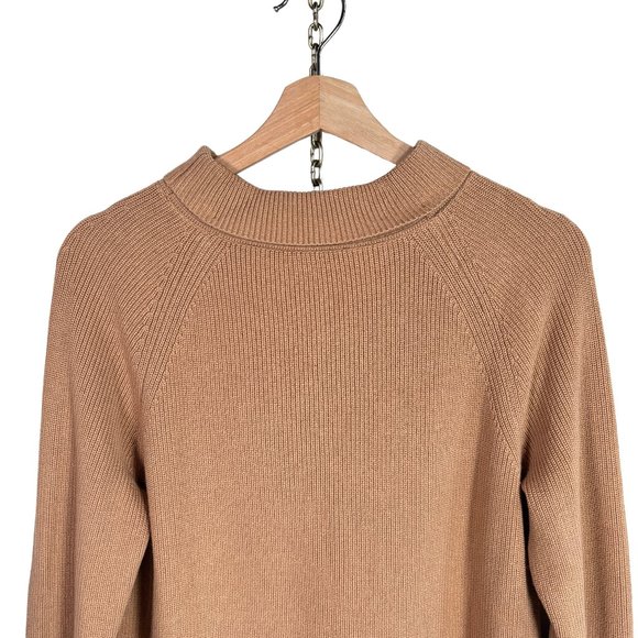 SOLD talbots tan 100% pima cotton ribbed knit sweater Mp petite medium - Picture 7 of 11